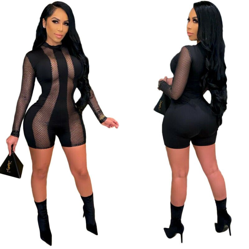    Ҹ ޽ ġ ũ ٹ ª Jumpsuit ĳ־ Ŭ
